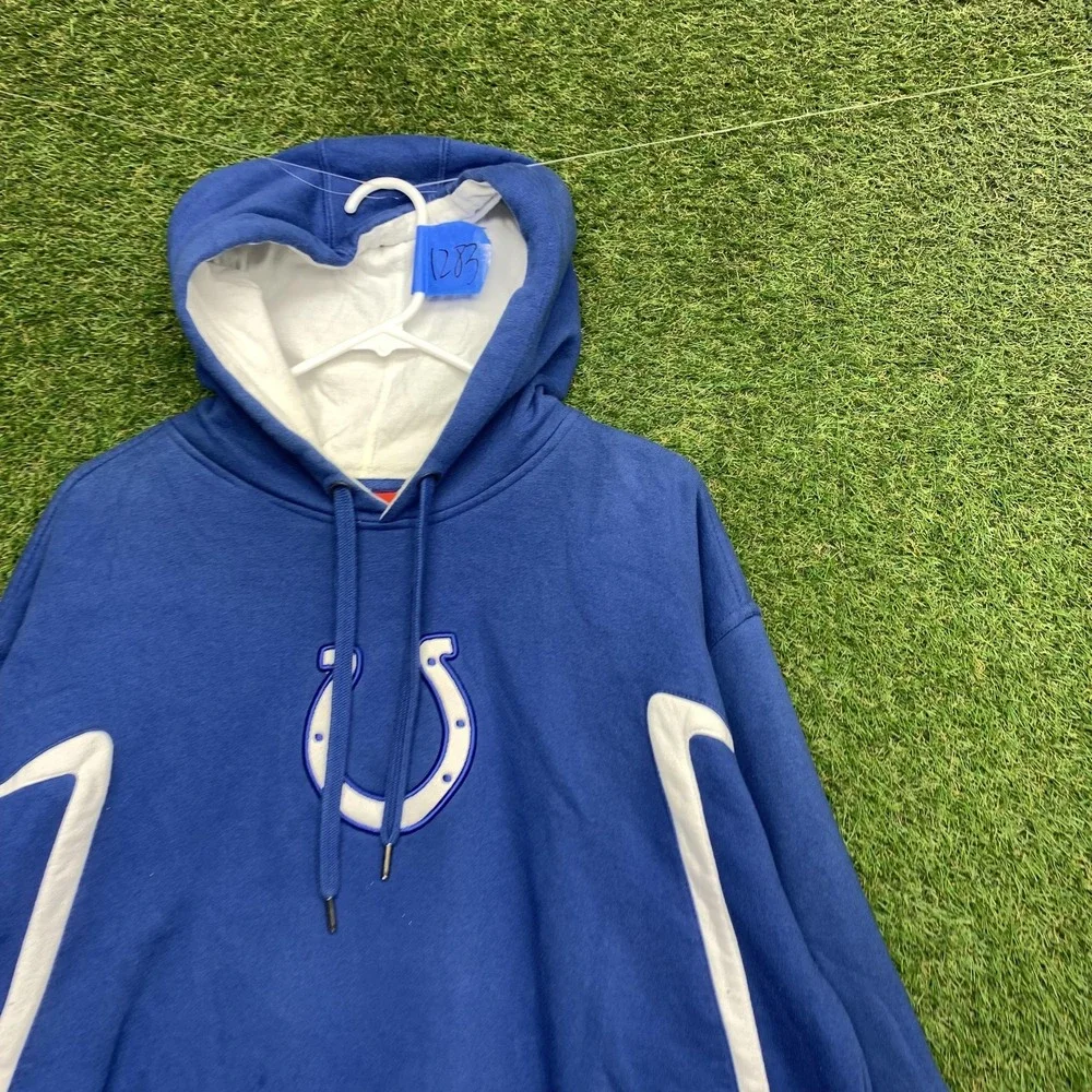 Indianapolis Colts Hoodie Mens Large Blue White NFL Football Sweatshirt Pullover